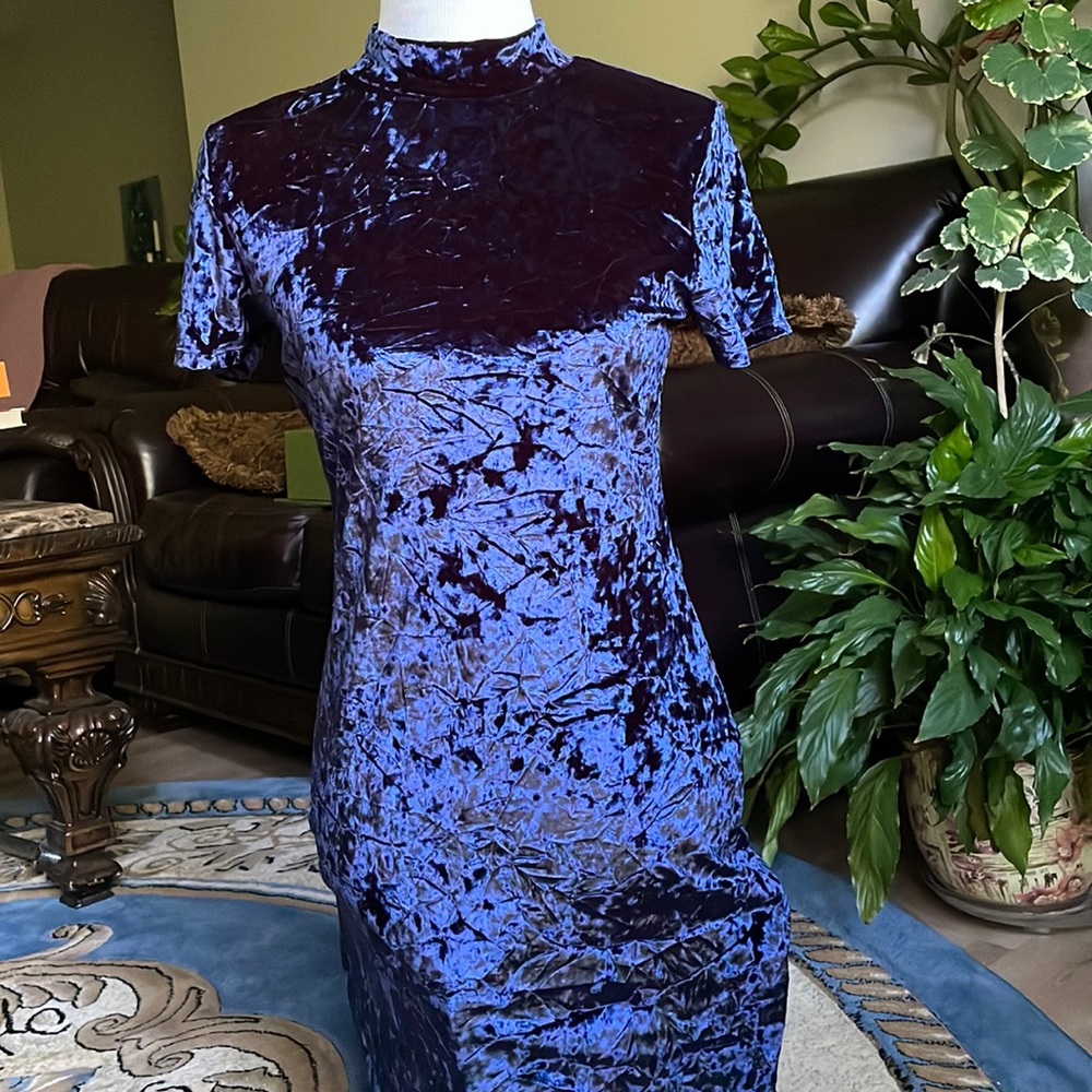 Alexa Chung velvet crushed dress